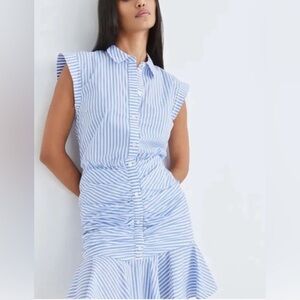 VERONICA BEARD Bell Button Down Ruched Dress Size 0
